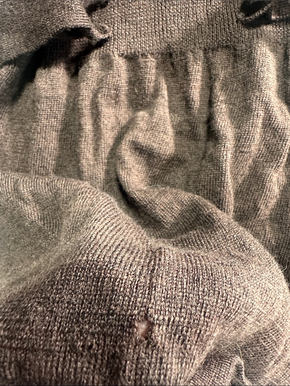 Sarah Spencer 100% Italian merino wool Brown Wrap-Style Knit Top with Tie Belt - Picture 9 of 10